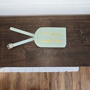 Mint Green Luggage Tag with Gold Accents